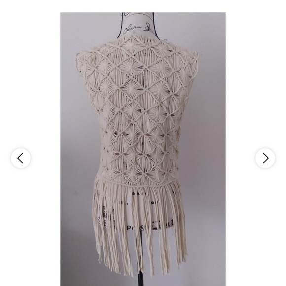 Vintage style open crochet‎ vest by billabong in one size fits most - Picture 4 of 6